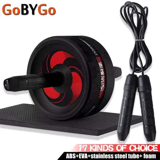 2-in-1 Ab Roller with Jump Rope and Mat